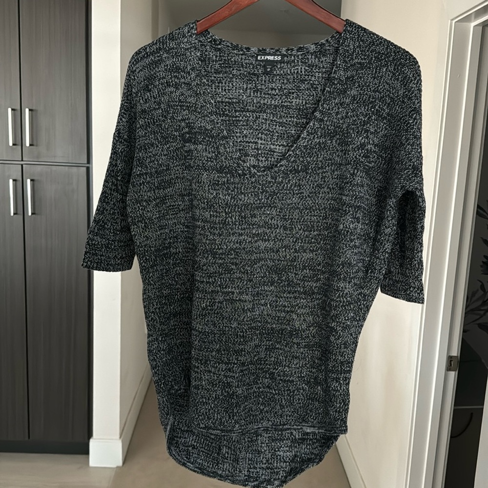 Express sweater, 3/4 length sleeves, v neck